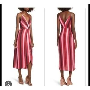 Wayf Stripe Spaghetti Strap V neck Splice Skirt Dress 6 medium
Anthropologie